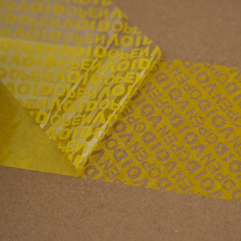 VOID tamper-evident tape yellow